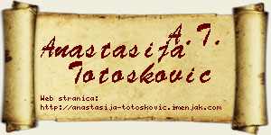 Anastasija Totošković vizit kartica